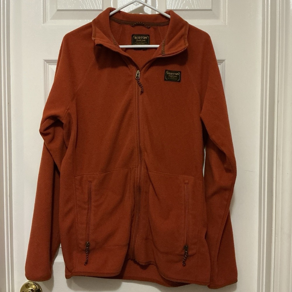 Burton Durable Goods Burnt‎ Orange Jacket M Dryride Ember Full Zip Fleece